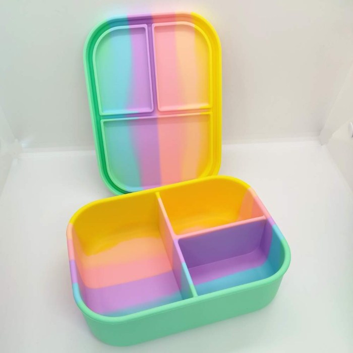 Rainbow φαγητοδοχείο σιλικόνης με χωρίσματα