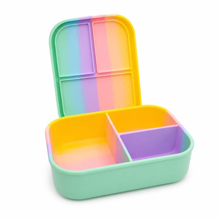 Rainbow φαγητοδοχείο σιλικόνης με χωρίσματα
